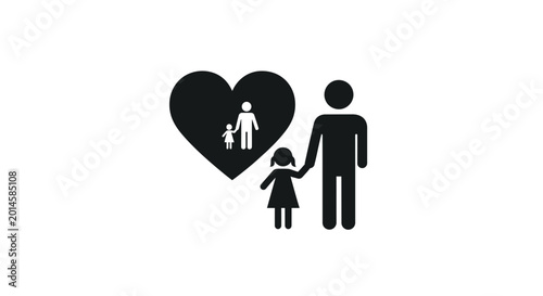 Foto Family icon displayed inside a heart shape depicts the core values of love, protection, and parental care