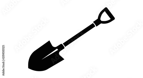 Foto Shovel made of sturdy metal is an essential tool for gardening, construction work, and various outdoor manual labor tasks