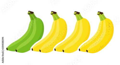 Foto Green Banana Turning Yellow, Ripe Fruit, Healthy Food