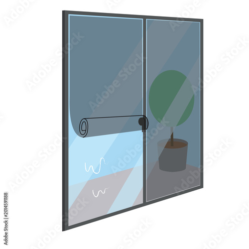 Window Film Installation Illustration on Glass.