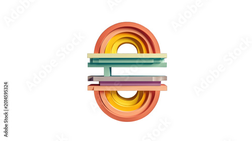 Colorful layered equality sign with soft shadows