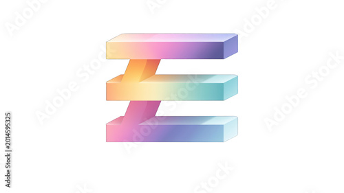 Minimal equality symbol in rainbow gradient colors