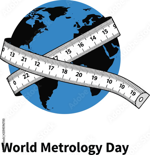 Foto A blue globe of the earth wrapped with a long white measuring tape representing