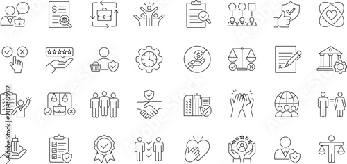 Canvastavla Business ethics icon set. Editable line icons.