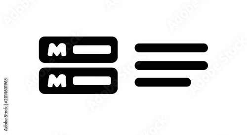 Fotografía Black equals sign symbol icon.