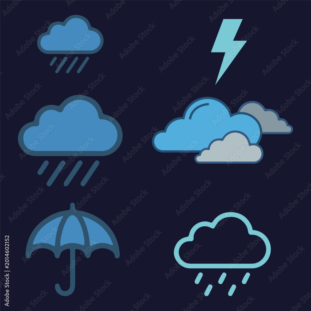 Obraz premium weather forecast icons set vector