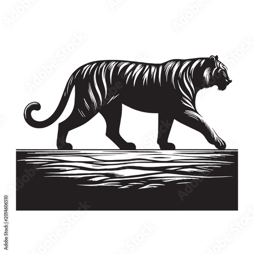 Canvas Print tiger majestic fierce wild animal jungle striped power full hunting roaring endangered carnivore nature safari orange black wild life strength forest beast fast animal fearless animal