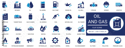 Foto oil and gas icon set