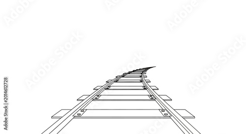 Quadro su tela Railway tracks going into distance.