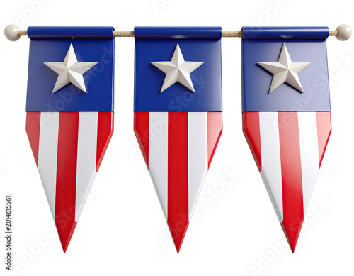 American Flag Themed Bunting with Stars and Stripes
