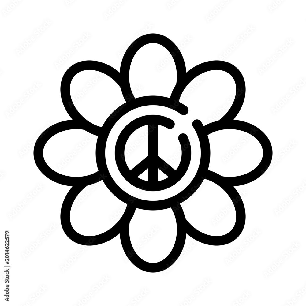 Obraz premium flower line icon