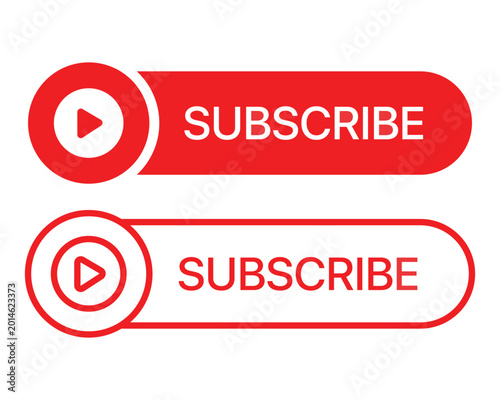 YouTube Subscribe Button Icon Set – Bell Notification, Click & Social Media UI Vector Collection