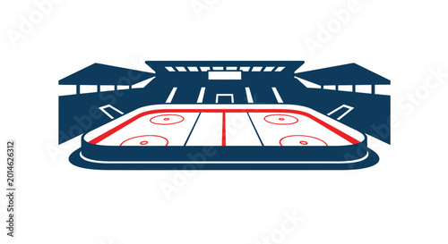 Canvas Print Ice Hockey Arena Stadium Sport Venue Illustration