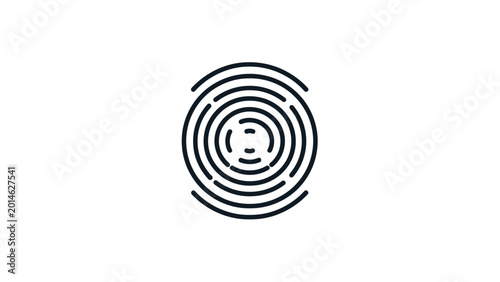 Foto A black fingerprint symbol on a white background, abstract representation