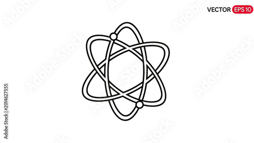Fotografía Stylized atomic structure illustration with orbiting ellipses and nucleus