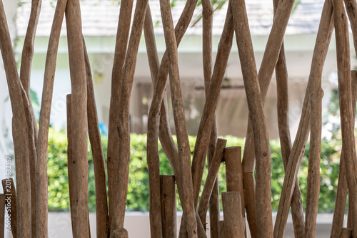 The natural dry wood room divider.