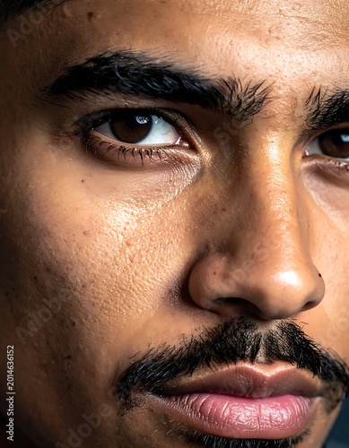 Close-up of a mans face portrait.