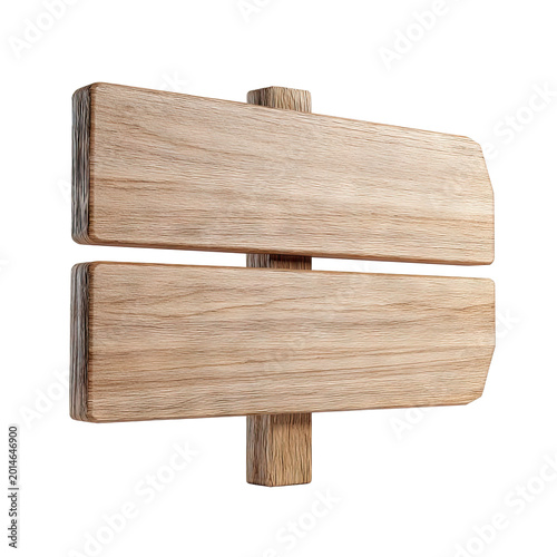 Double Wooden Signpost with Textured Grain