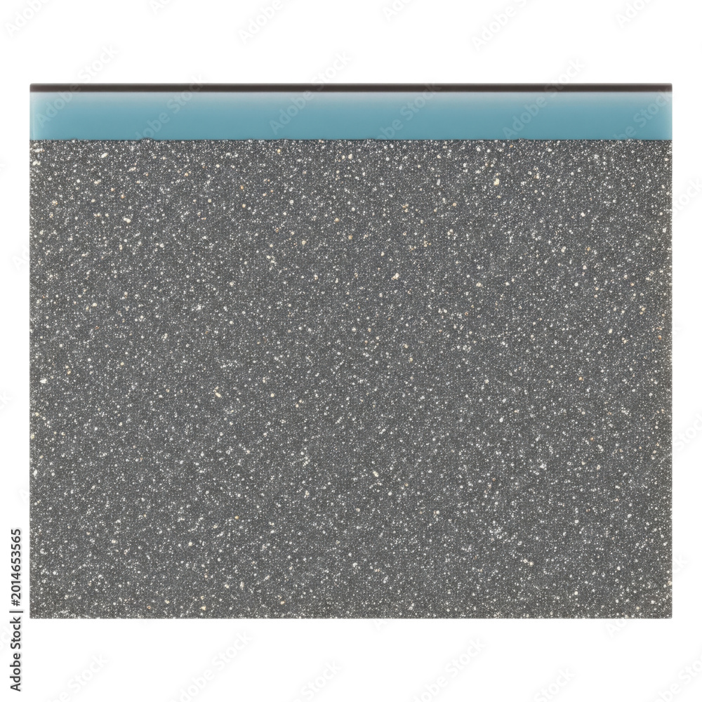 Fototapeta premium Rectangular composite stone sample with blue layer isolated transparent background