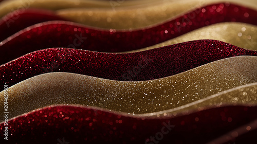 Rich red and gold waves shimmer with glittering texture. Deep hues evoke luxury, warmth, and celebration. Ideal for festive designs, elegant backgrounds, or luxury branding