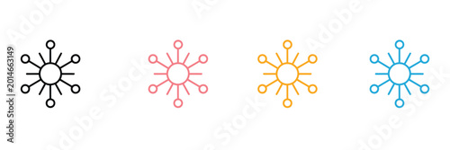 Tableau sur toile Network Hub Icon for Connectivity, Data Infrastructure, Centralized System and Technology Link