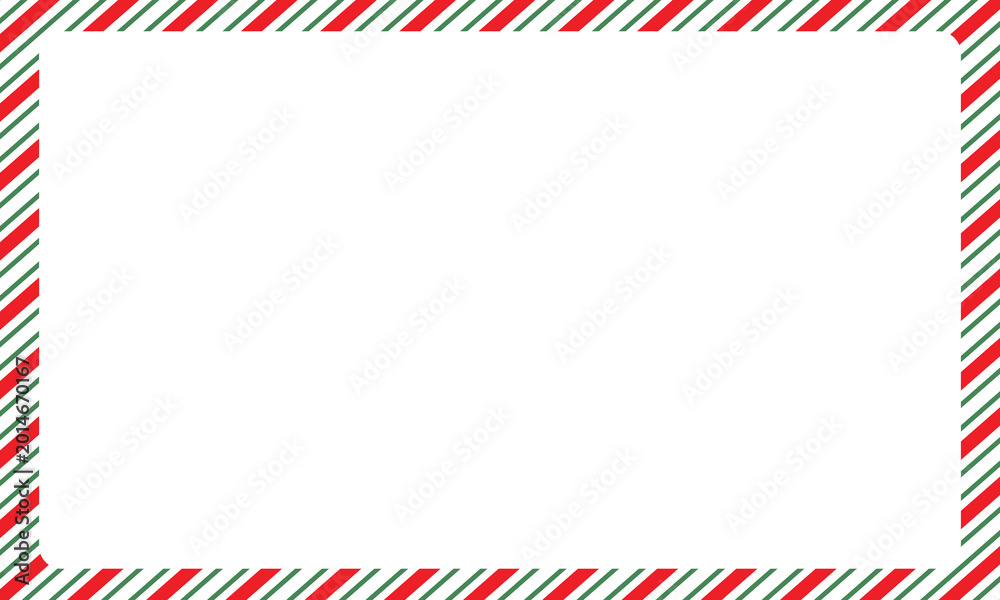 Fototapeta premium Candy cane frame on white background. Christmas and new year candy frame. holiday border. flat style. vector illustration .EPS 10 .