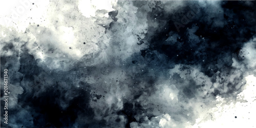 Tableau sur toile Vector Abstract tempestuous composition in grayscale,  swirling charcoal pigments intermingle, simulating chaotic nebulous environment