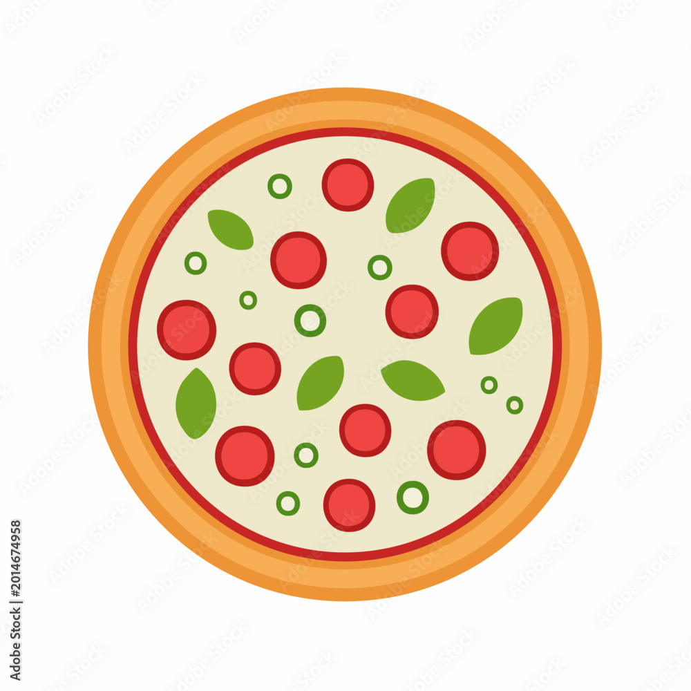 Fototapeta premium Flat Design Pizza Icon