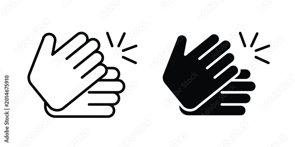 Obraz premium Clap hands icon elements. icon in trendy flat and stroke style