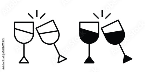 Foto Clinking glasses icon elements