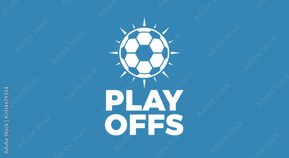 Fototapeta premium Soccer Playoff Symbol Against Blue Backdrop Showcasing Competitive Sporting Event