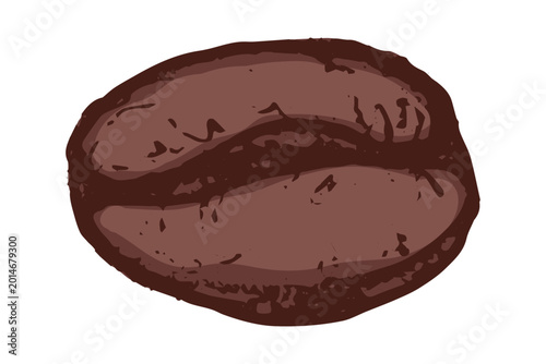 Fotografia Hand drawn fresh roasted coffee bean Arabica robusta seed doodle Single element