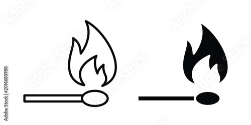 Billede på lærred matchstick icon elements. icon in trendy flat and stroke style