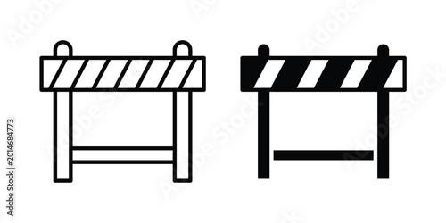 Photos Roadblock icon elements. icon in trendy flat and stroke style