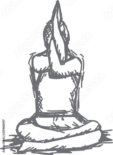 Abstract Cow Pose Sketch Vector