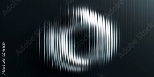 Photos Close-up of human iris with radial striations in black and white high contrast