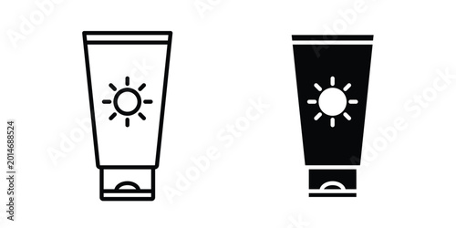 Sunscreen icon elements. icon in trendy flat and stroke style