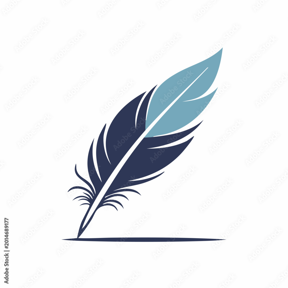Obraz premium Stylized Feather Pen Logo