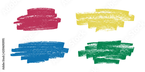 Canvastavla Set of brush paint stroke texture swatch Hand painted background Ink scribble da