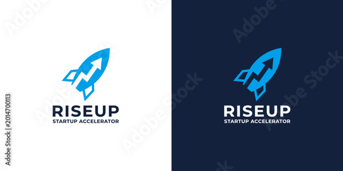 rocket up Logo Design Vector illustration 