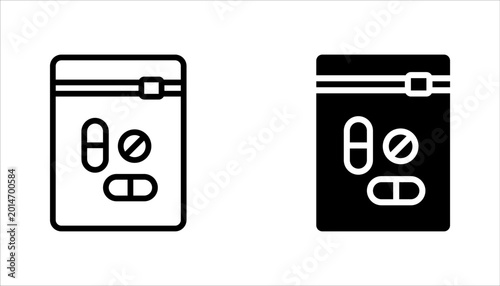 Bild auf Leinwand drug abuse concept line icon set