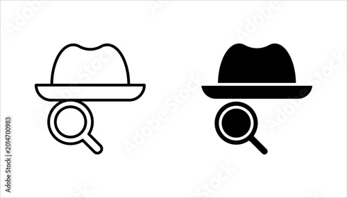 detective concept line icon set. Simple element vector illustration on white background