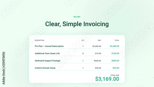 Invoice Billing Summary UI Motion Animation