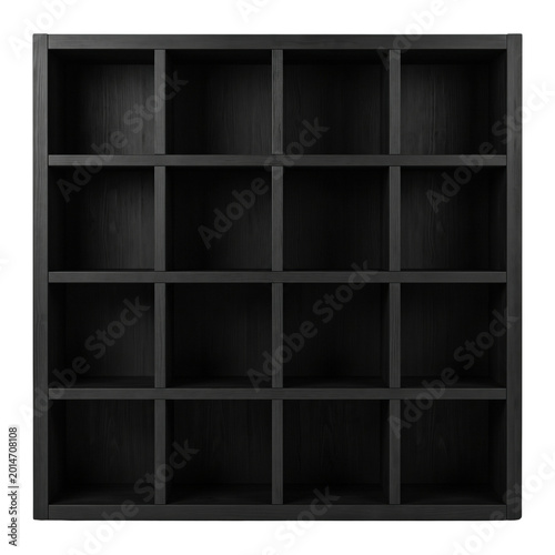 Фотография Black cubby shelf organizer square slots