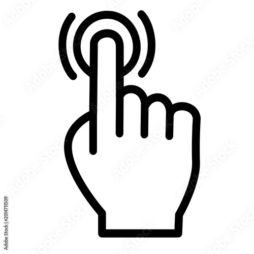 Photos touch button sign isolated on white