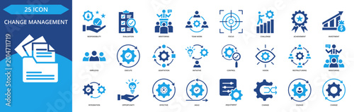 Foto Set of Change management - glyph / solid colour