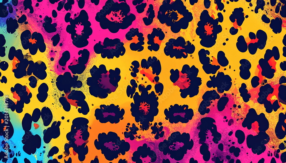 Obraz premium ヒョウ柄のパターン背景_Leopard print pattern background 
