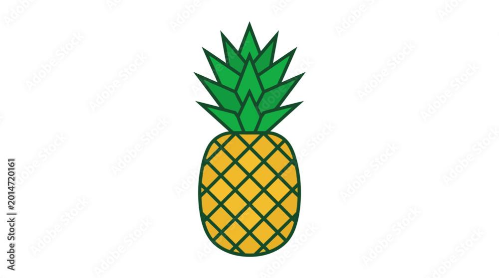Obraz premium Vector pineapple close up