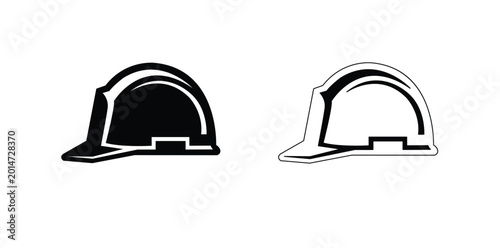 Hard hat icon, Hard hat Silhouette Vector