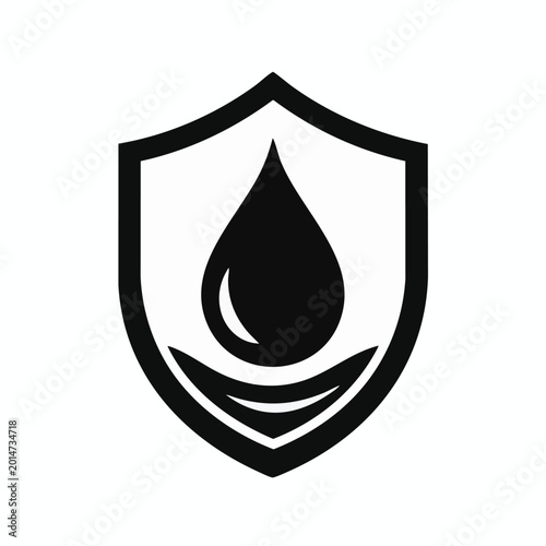 Shield, protection, safety, security, icon, droplet, water shield symbol